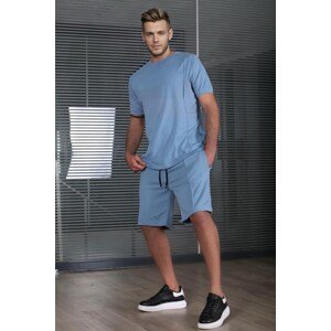 Madmext Men's Blue Shorts Set 5213