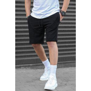 Madmext Black Men's Basic Capri Shorts