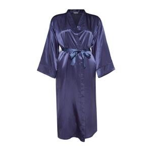 Trendyol Curve Indigo Belted Satin Woven Dressing Gown