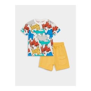 LC Waikiki Crew Neck Printed Baby Boy T-Shirt and Shorts 2-Pack