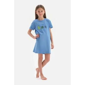 Dagi Girls Blue Coral Printed Short Sleeve Nightgown