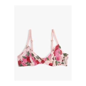 Koton Floral Bra Underwire Unfilled Tulle Strap