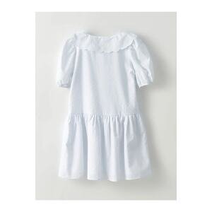 LC Waikiki Lcw Kids Baby Collar Self Patterned Short Sleeve Girl Child Dress