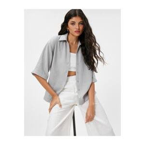 Koton Oversized Shirt with Short Sleeves