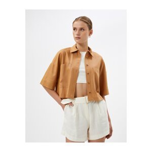 Koton Linen Blend Shirt Short Sleeve Buttoned Relaxed Fit