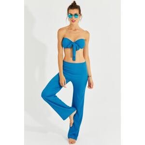 Cool & Sexy Women's Blue Bustier Pants Suit