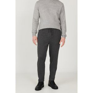 AC&Co / Altınyıldız Classics Men's Gray Standard Fit Normal Cut Comfortable Fleece Pockets Tie Waist Knitted Flexible Trousers.