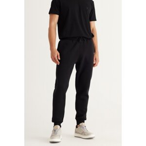 AC&Co / Altınyıldız Classics Men's Black Standard Fit Regular Fit 3 Thread Inner Fleece Cotton Comfort Sweatpants