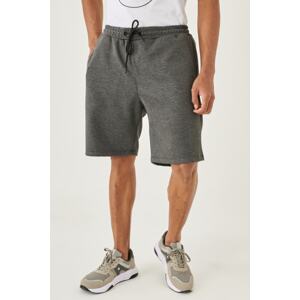 AC&Co / Altınyıldız Classics Men's Anthracite-melange Standard Fit Daily Comfortable Sports Knitted Shorts.