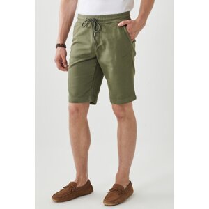 ALTINYILDIZ CLASSICS Men's Khaki Slim Fit Slim Fit Normal Waist Side Pocket Flexible Casual Shorts