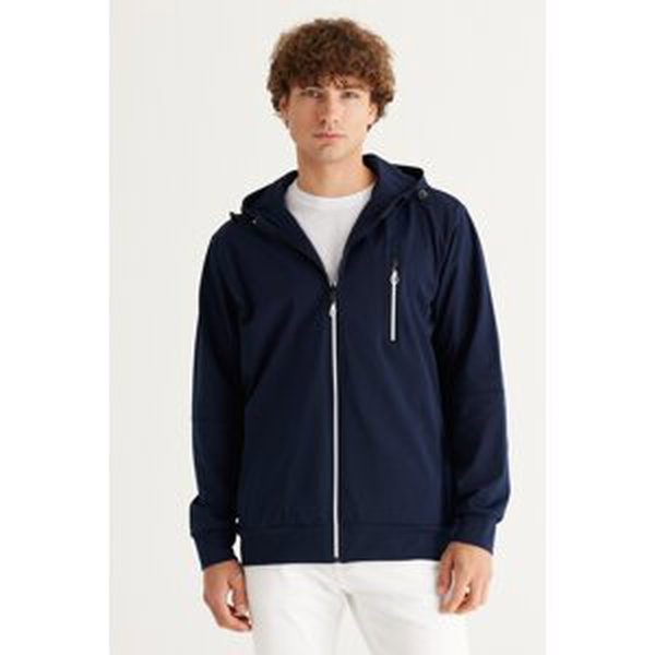 ALTINYILDIZ CLASSICS Men's Navy Blue Standard Fit Normal Fit Hooded Pocket Casual Sweatshirt