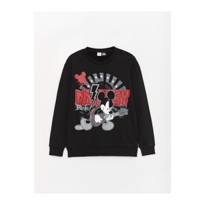 LC Waikiki Boys' Crew Neck Mickey Mouse Printed Long Sleeve Sweatshirt