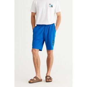 AC&Co / Altınyıldız Classics Men's Saxon Blue Standard Fit Normal Cut Knitted Sports Shorts.