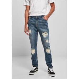 Heavy Destroyed Slim Fit Jeans Blue Heavily Destroyed Washed