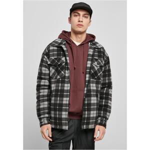 Plaid Teddy Lined Shirt Jacket Black/White