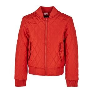 Girls' Diamond Quilt Nylon Jacket Huge Red