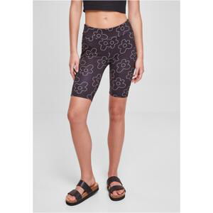 AOP Tech Cycle Women's High Waisted Shorts blackflower