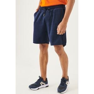 ALTINYILDIZ CLASSICS Men's Navy Blue Standard Fit Regular Fit Towel Shorts