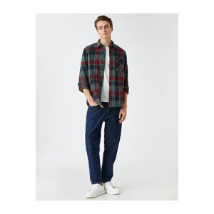 Koton Lumberjack Shirt Classic Collar Pocket Detailed Buttoned