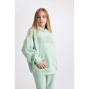 DEFACTO Girl Oversize Fit Hooded Thick Fabric Sweatshirt