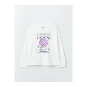 LC Waikiki Girls' Crew Neck Printed Long Sleeve Girls T-Shirt