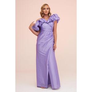 Carmen Lilac Taffeta Off Shoulder Long Evening Dress