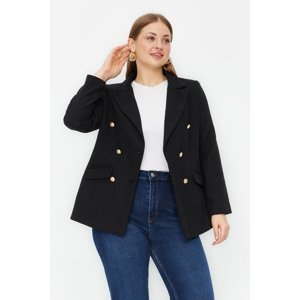 Trendyol Curve Black Tweed Woven Jacket