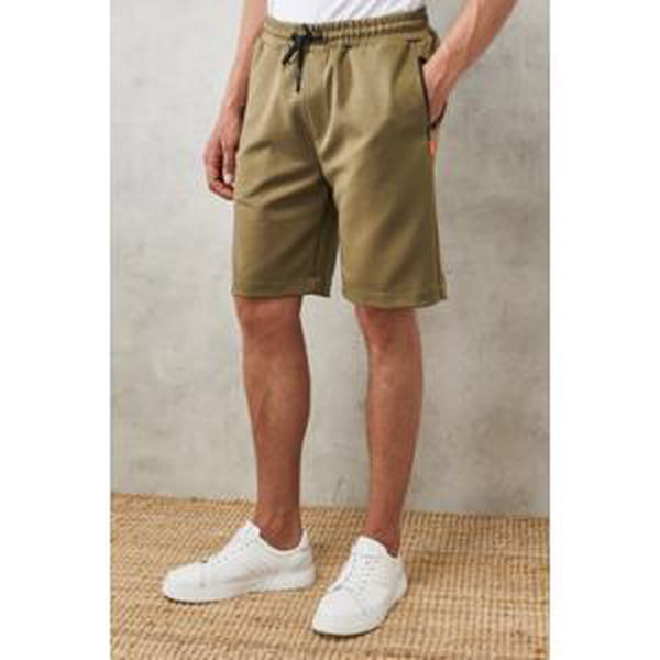 AC&Co / Altınyıldız Classics Men's Khaki Standard Fit Regular Cut Casual Comfortable Knitted Shorts
