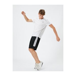 Koton Sports Shorts Lace-Up Waist Slogan Printed with Pocket Detail.