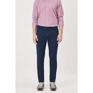 AC&Co / Altınyıldız Classics Men's Navy Blue Slim Fit Slim Fit 5 Pocket Cotton Canvas Flexible Chino Trousers