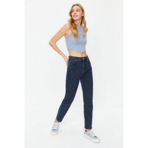 Trendyol Midnight Blue More Sustainable High Waist Slim Mom Jeans