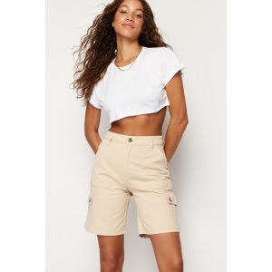 Trendyol Beige Cargo Pocket Shorts & Bermuda