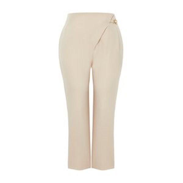 Trendyol Curve Stone High Waist Buckle Detailed Woven Trousers