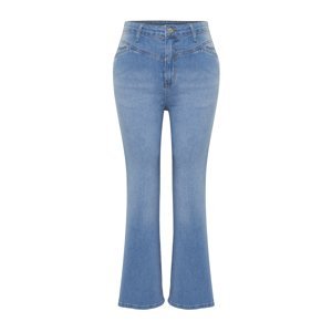 Trendyol Curve Light Blue Stitch Detail Flare Fit Denim Jeans