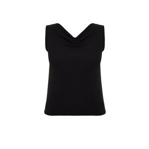 Trendyol Curve Black Boat Detail Collar Knitted Blouse