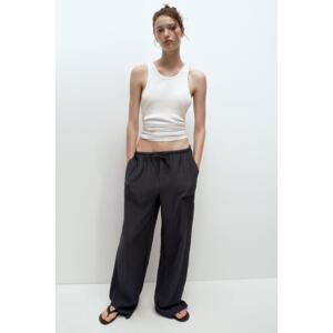 Madmext Black Pocket Wide Leg Women's Trousers