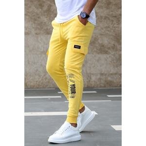 Madmext Men's Yellow Printed Tracksuit 4079