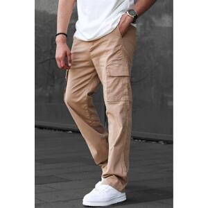 Madmext Men's Camel Cargo Pocket Baggy Trousers 6811