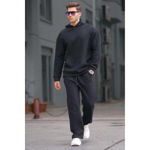 Madmext Black Hooded Straight Leg Men's Tracksuit Set 5934