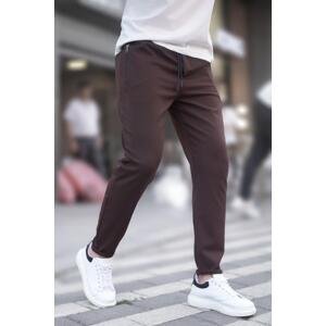 Madmext Brown Zipper Detailed Men's Trousers 6520