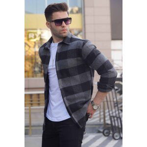 Madmext Plaid Anthracite Shirt 4664