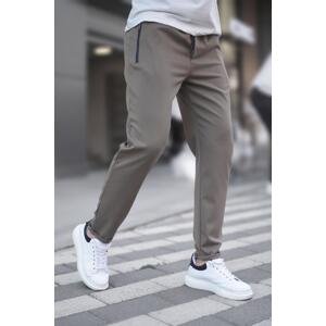 Madmext Sand Color Zipper Detailed Men's Trousers 6520