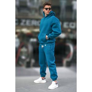 Madmext Petrol Blue Hooded Basic Tracksuit 5925