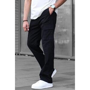 Madmext Men's Black Cargo Pocket Baggy Trousers 6811