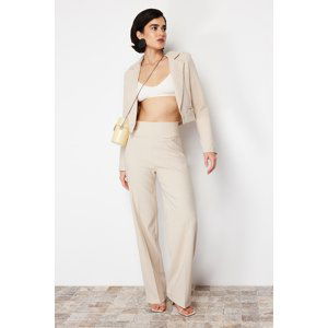 Trendyol Ecru Premium Wide Leg Woven Trousers