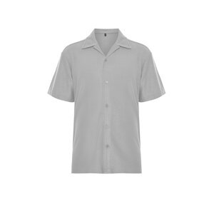 Trendyol Gray Relaxed Fit Wide Collar Shirt