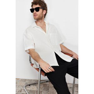 Trendyol White Oversize Fit Collar Shirt