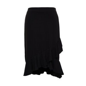 Trendyol Curve Black Midi Woven Skirt