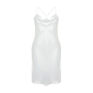 Trendyol Curve White Mini Satin Woven Nightgown