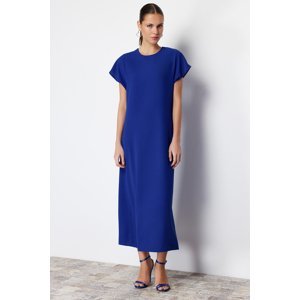 Trendyol Blue A-line Short Sleeve Midi Woven Dress